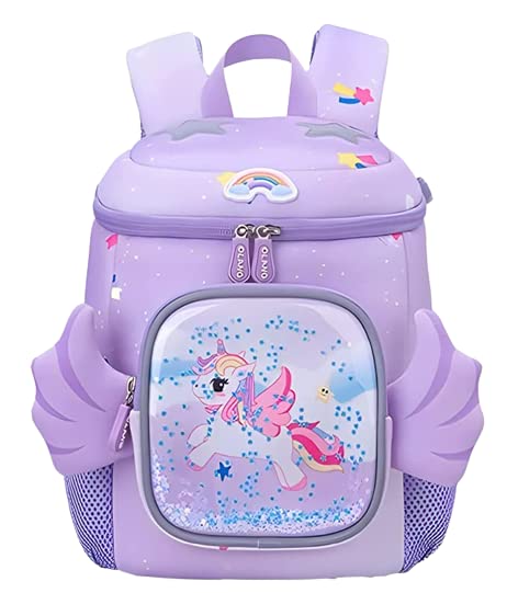 3D Unicorn With Wings Luxury School Backpack for Girls