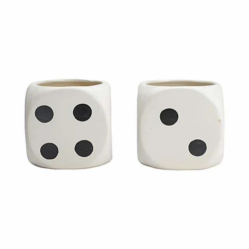 Ceramic Dice Shaped Planters (Set of 2)