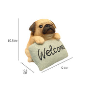 Cute Pug Welcome Figurine