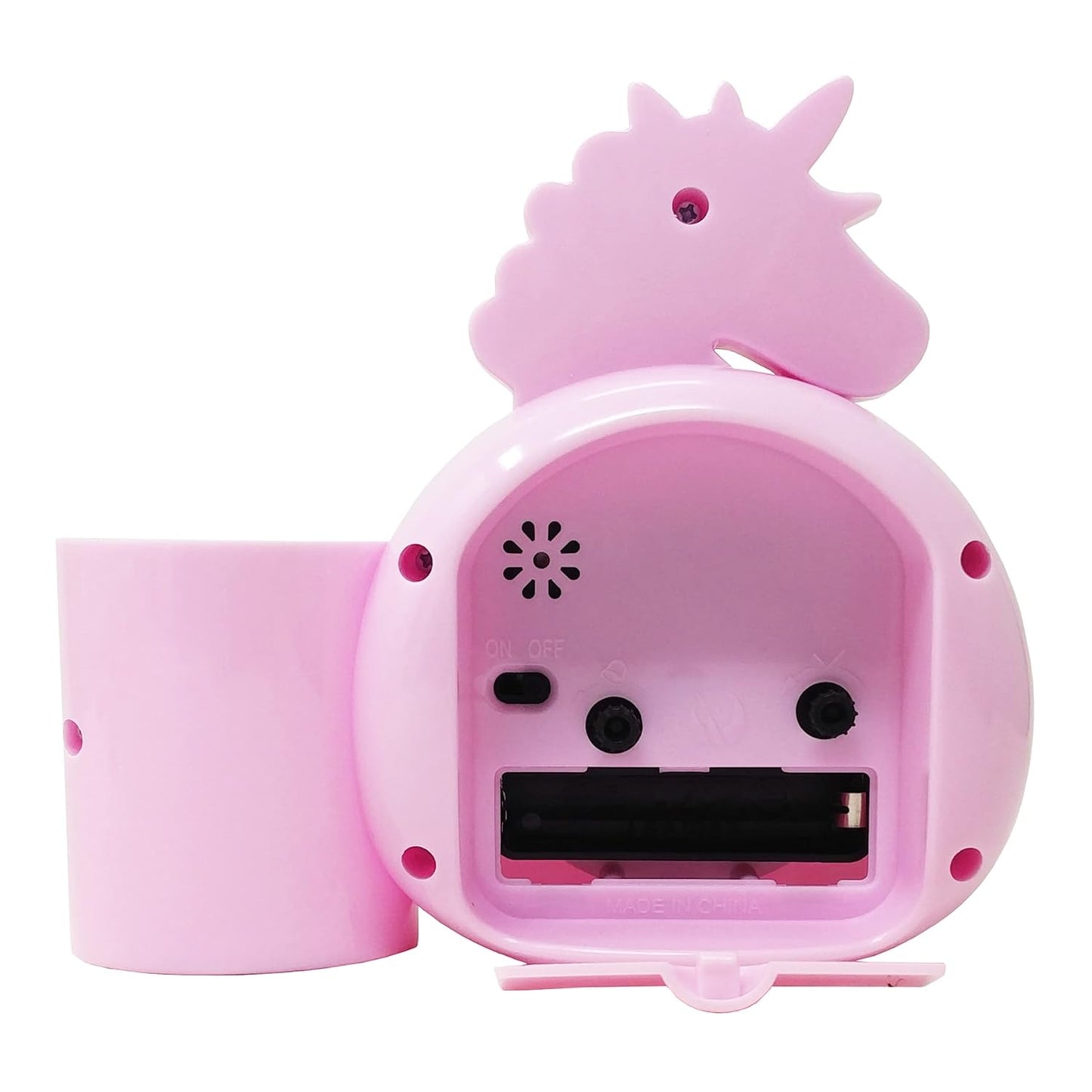 Alarm Table Clock With Pen Stand (Unicorn) - Pink