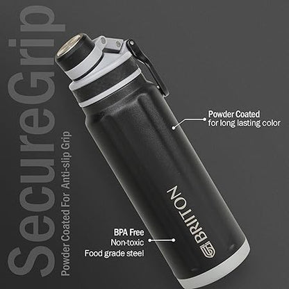 Majestic S Hot & Cold Stainless Steel Insulated Water Bottle, 850ml (Black)