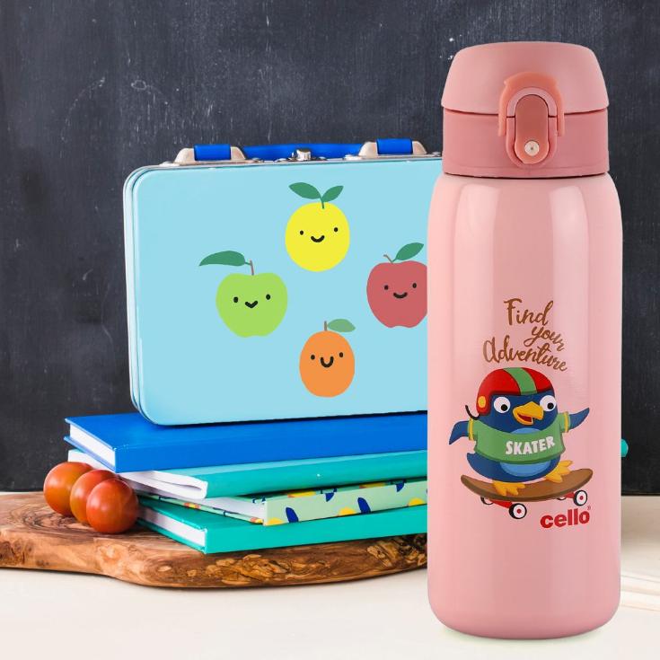 Cello Hot & Cold Stainless Steel Kids Water Bottle, 475ml