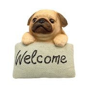 Cute Pug Welcome Figurine