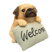 Cute Pug Welcome Figurine