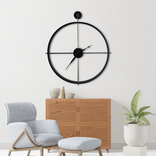 Black Metal Round Wall Clock