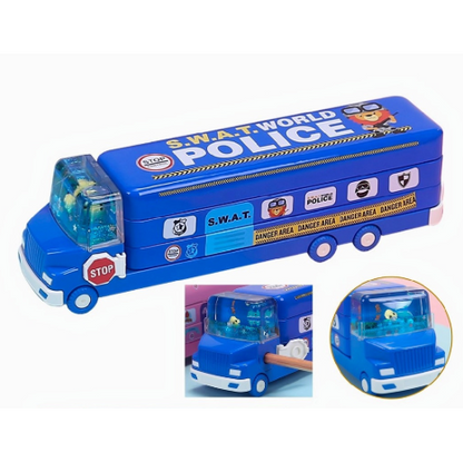 Pencil Box - Metal (Police Bus)