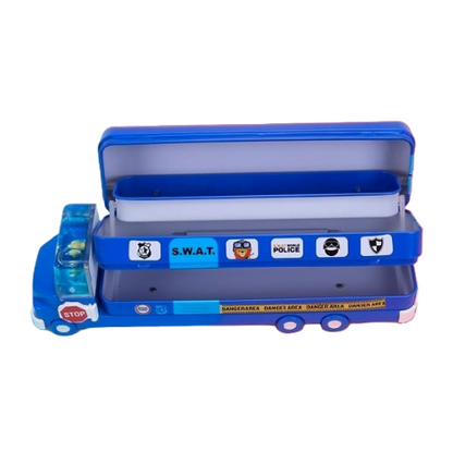 Pencil Box - Metal (Police Bus)