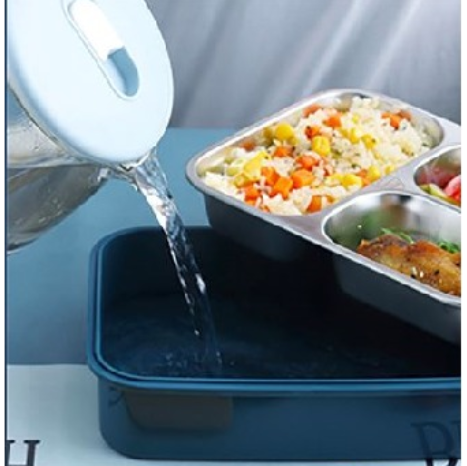 3 Grid Stainless Steel Lunch Box - 750 ML