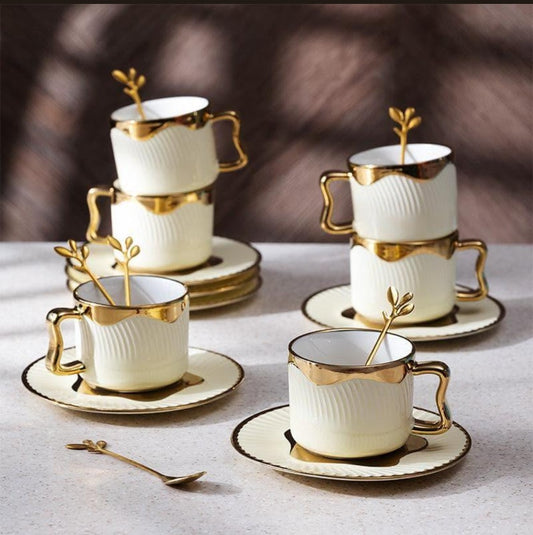 Luxe Gold Cup & Saucer - 18 Piece Set