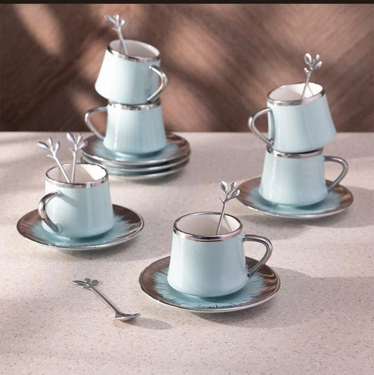 Mirage Cup & Saucer (Water Blue) - 18 Piece Set