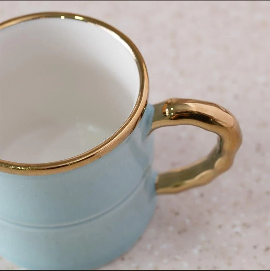 Porcelain Tea / Coffee Mugs (Water Blue) - 6 Piece Set