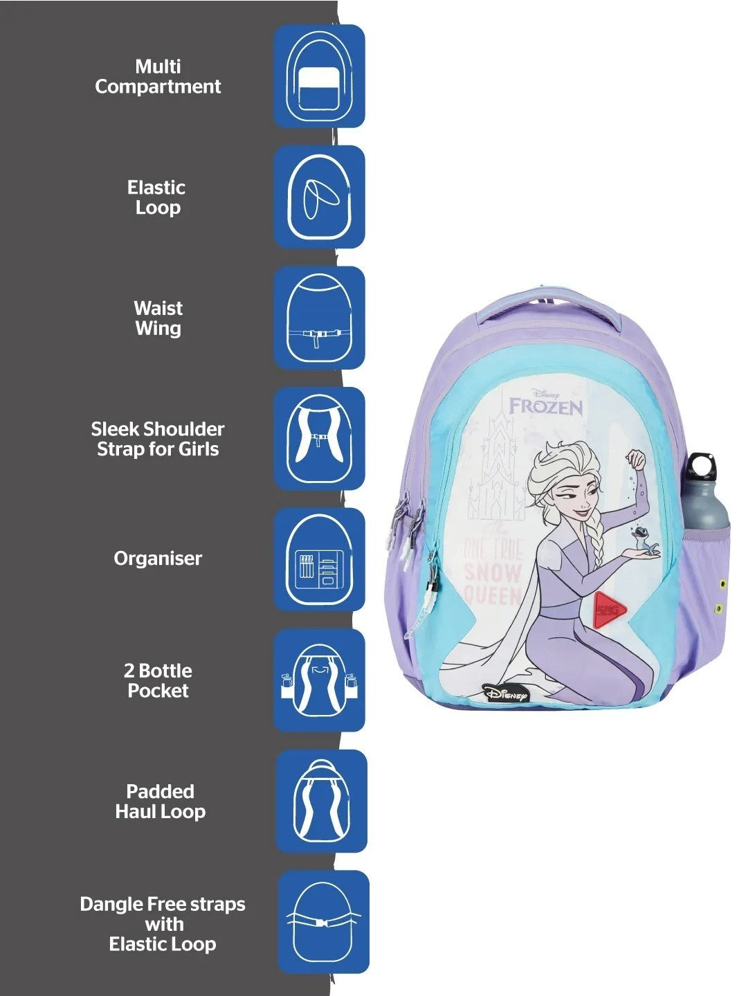 Wiki Girl Squad 3 Frozen Purple Backpack