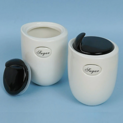 Ceramic Airtight Tea Sugar Container - (Set of 2)