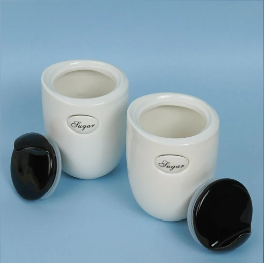 Ceramic Airtight Tea Sugar Container - (Set of 2)