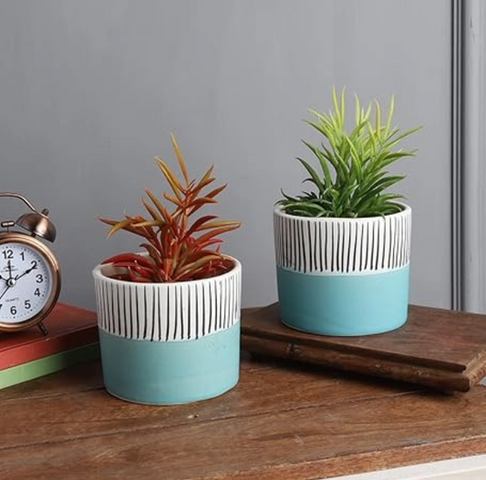 Handpainted Living Room / Garden Decorative Flower Pots Cum Ceramic Planters