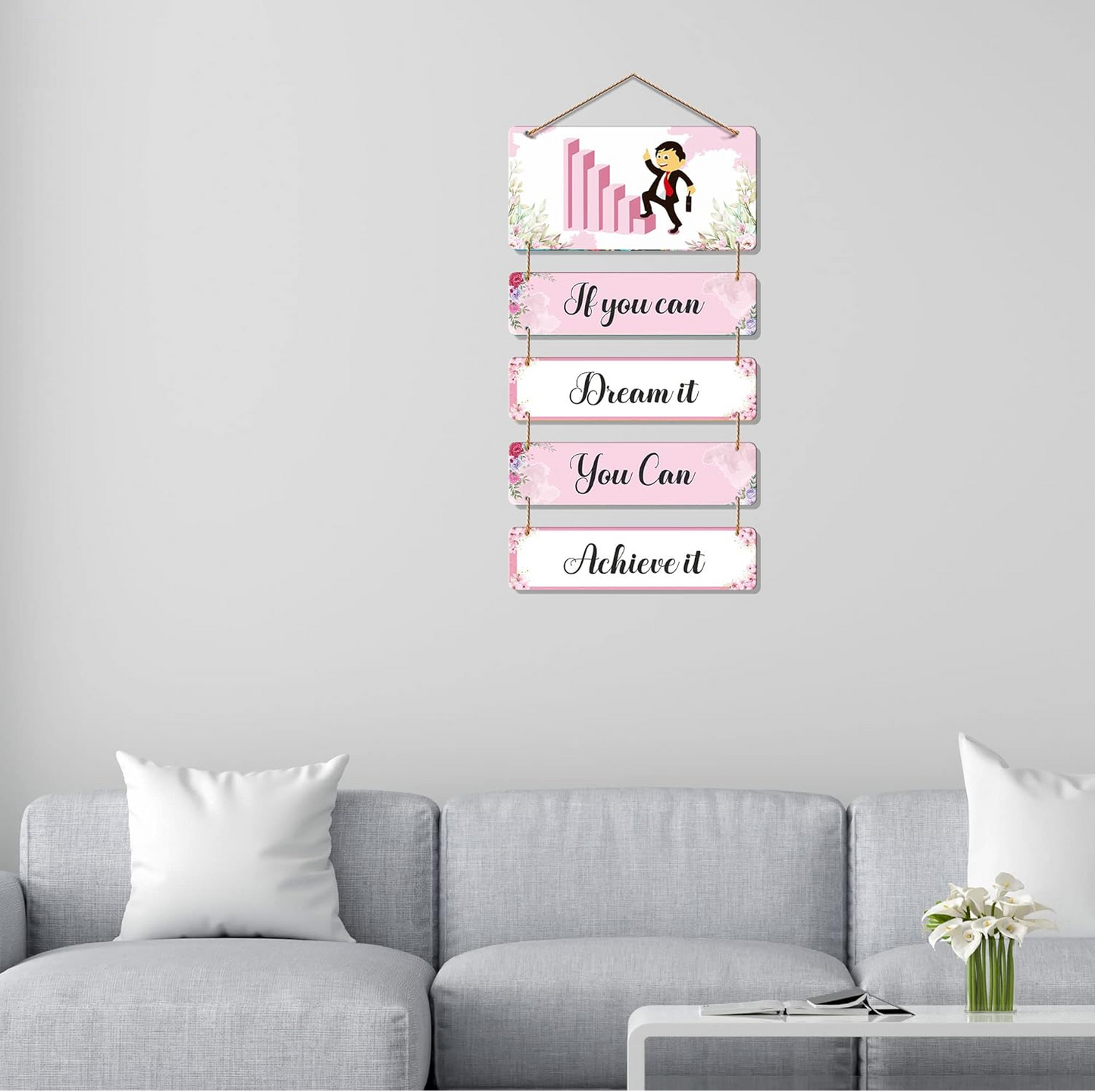 Positive Quote Wall Hanging - Pink