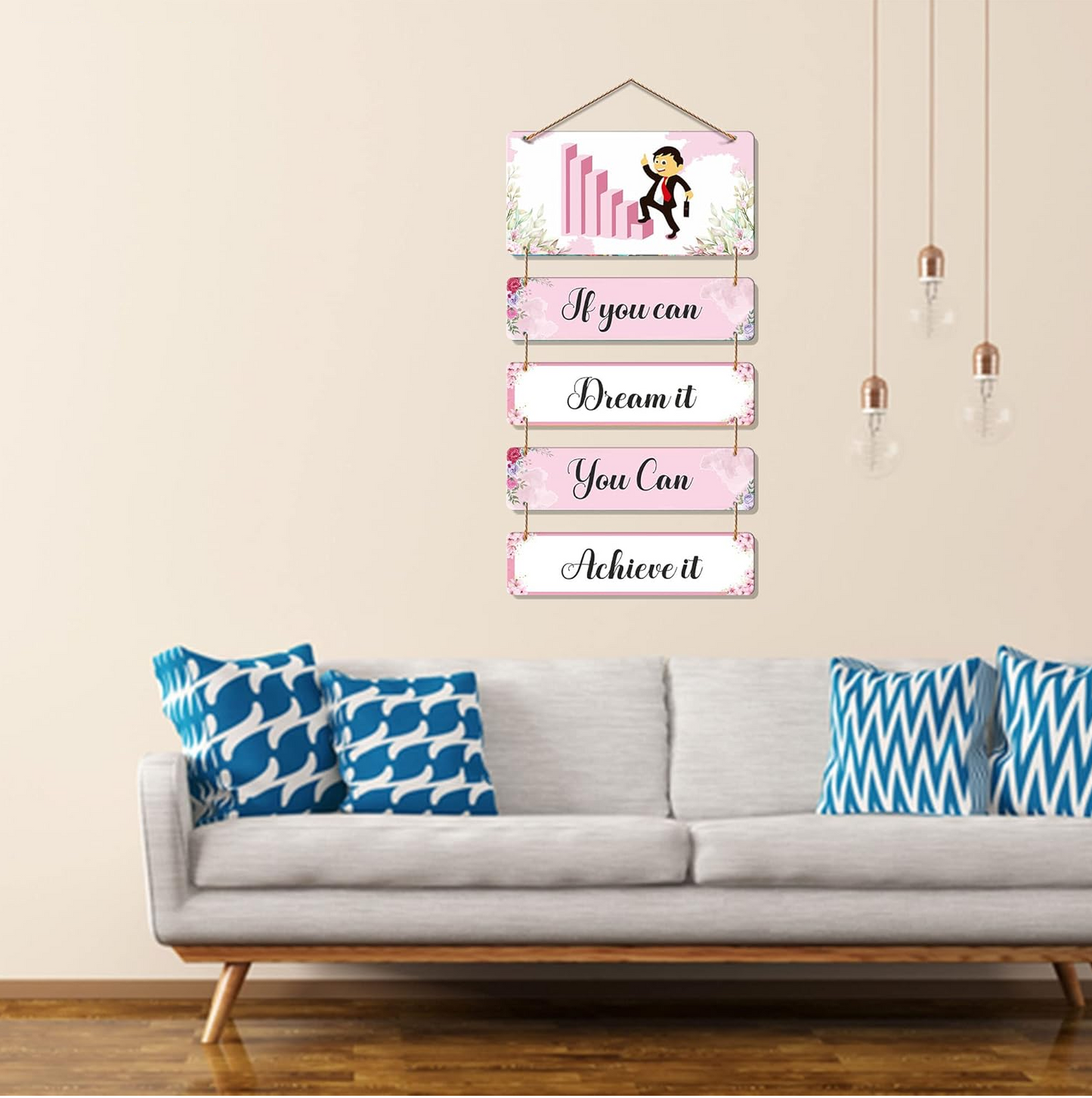 Positive Quote Wall Hanging - Pink