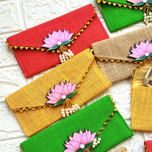 Lotus Jute Envelope / Clutch (Pack of 10)