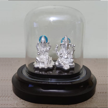 Pure Silver Ganesh-Lakshmi Idol