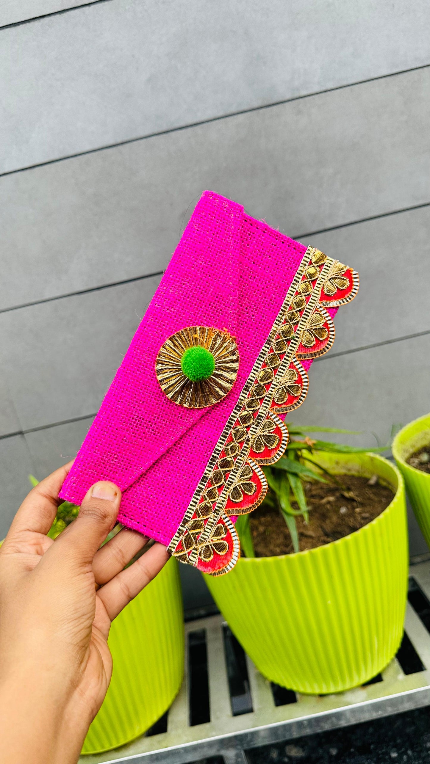 Gota Patti Jute Envelope / Clutch (Pack of 10)