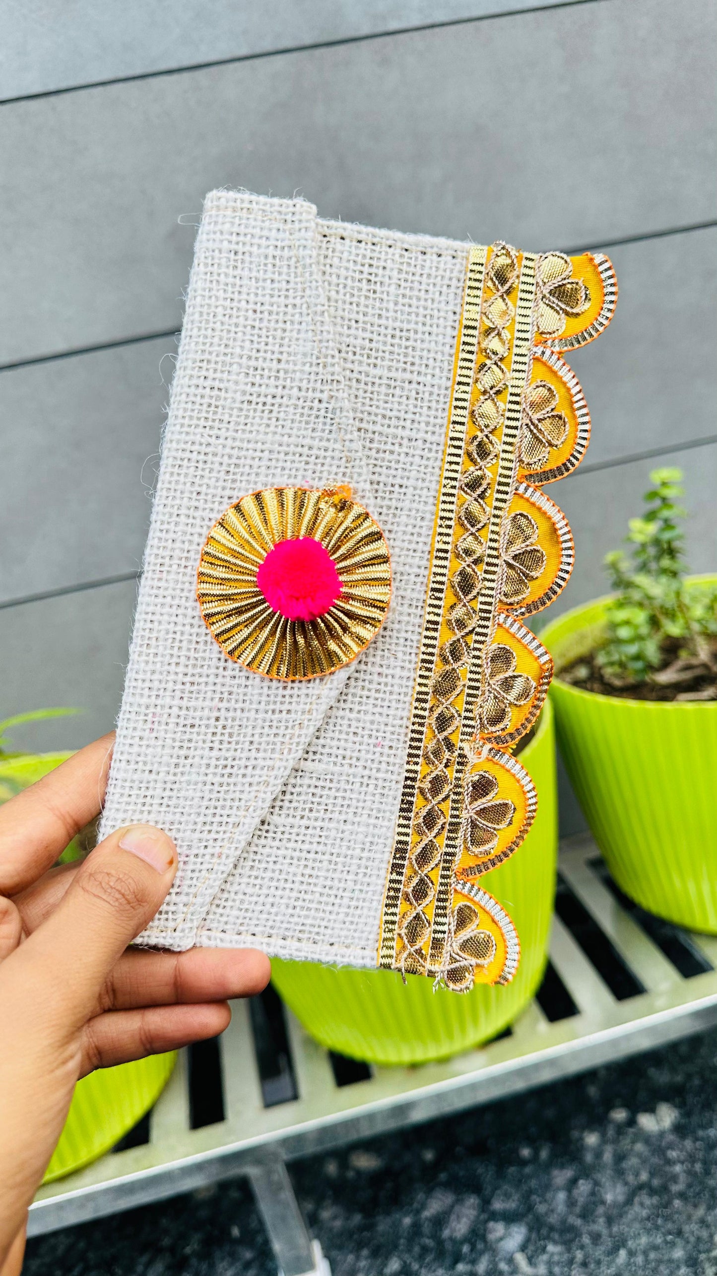 Gota Patti Jute Envelope / Clutch (Pack of 10)