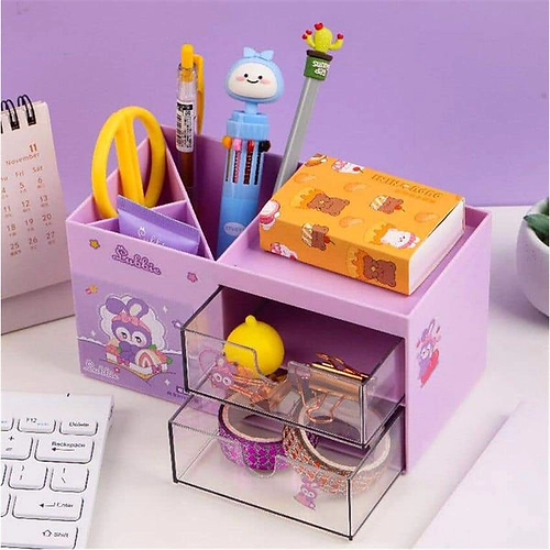 Desk Storage / Organizer with Cute Stickers (for decoration)